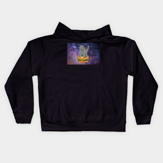 I CAN HAS CHEEZBURGER chubby meme cat in space Kids Hoodie by sivelobanova